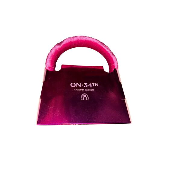 Brand New On 34th Women's One Size Faux Fur Pink Plush Ear Muffs $44 - Picture 4 of 6